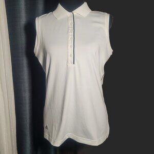 Adidas NWT Women's Puremotion Sleeveless Golf Polo White Collared  -